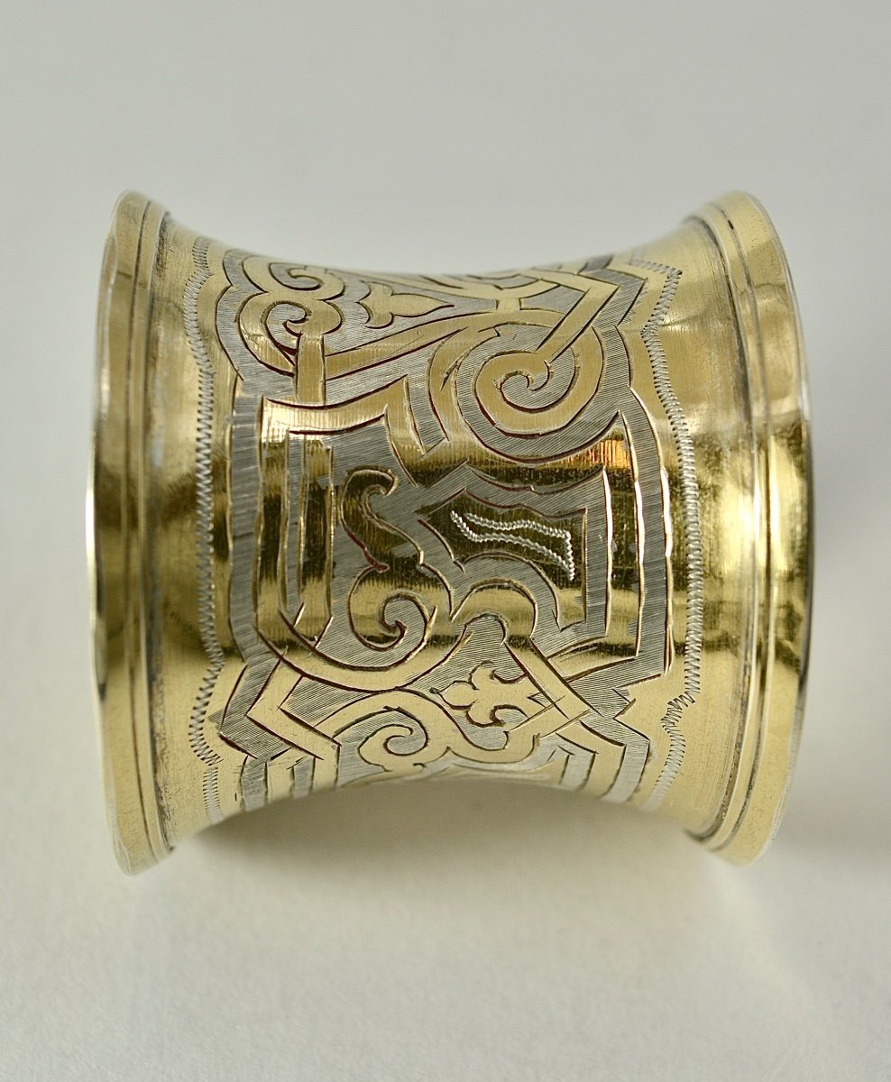 Russia Circa 1861. Napkin Ring In Gilt Silver. -photo-2