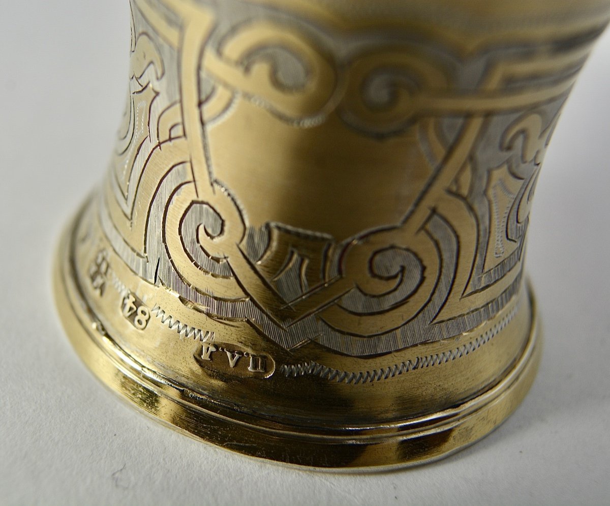 Russia Circa 1861. Napkin Ring In Gilt Silver. -photo-4