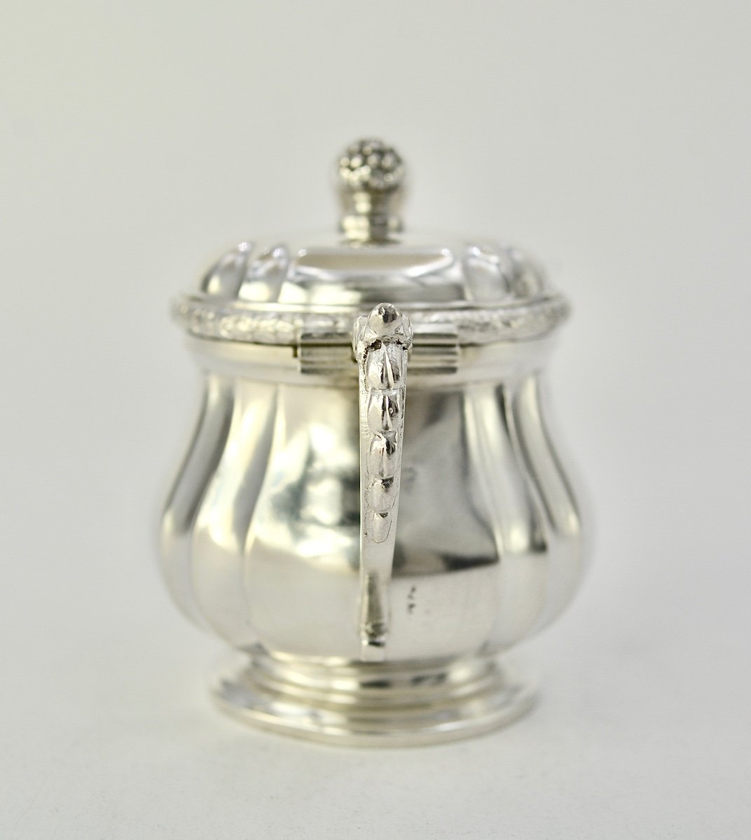 Silver Mustard Pot, France 19th Century, By Boin-taburet Orfevre. -photo-4