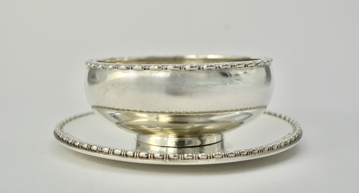 Art Deco. Servant / Ice Cream Cup In Silver France Circa 1920-photo-1