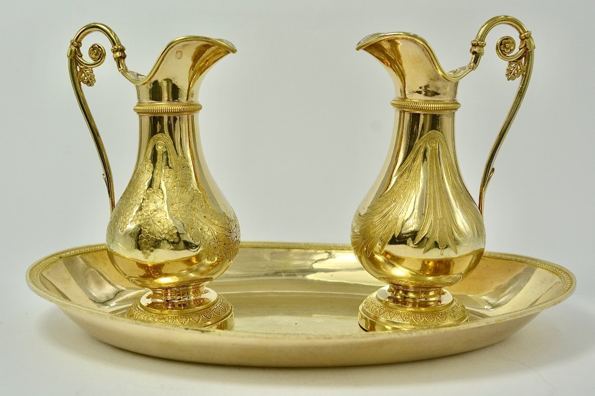 Church Cruets In Gilt Silver, France Circa 1820 By Bertrand Fj Orfevre -photo-2