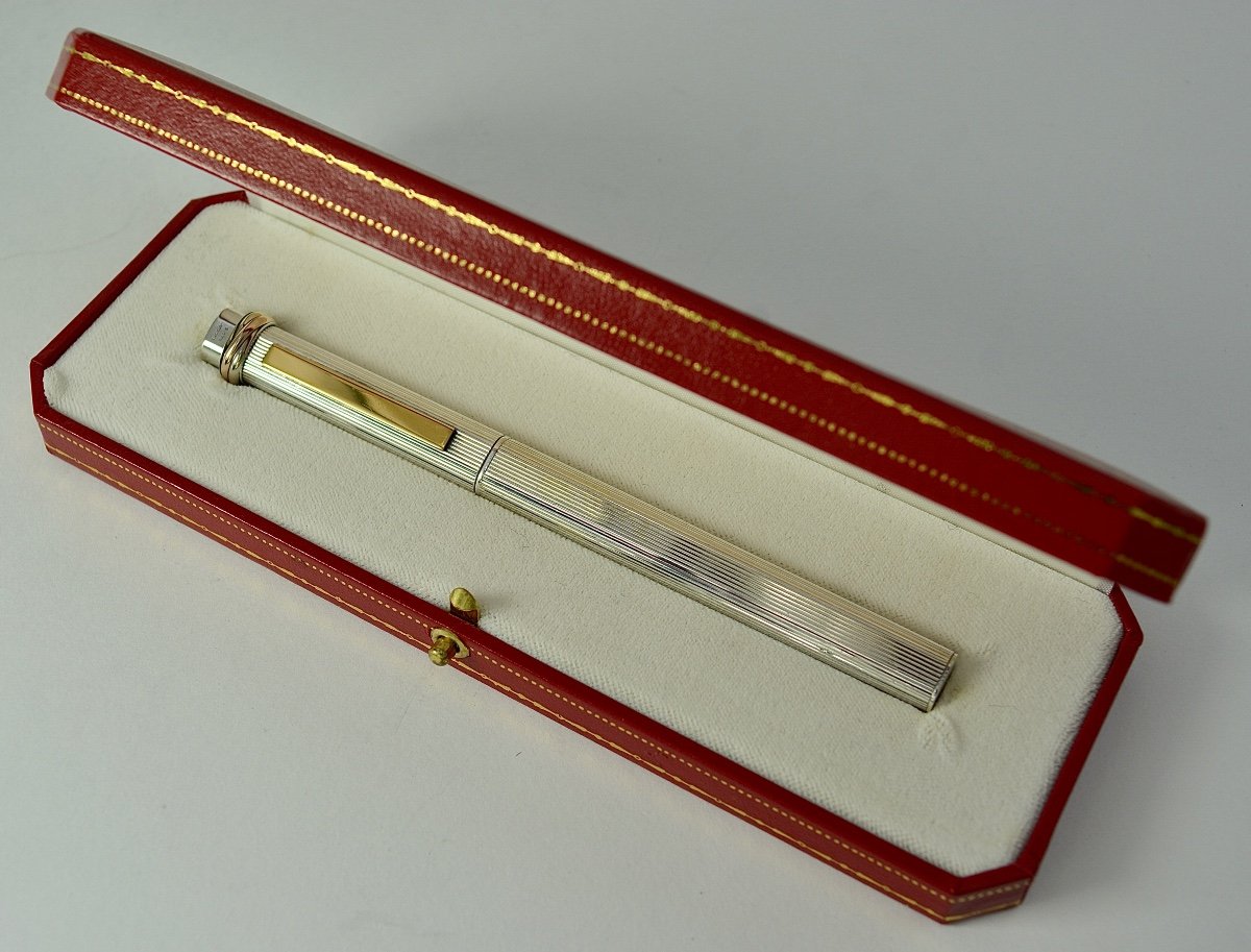 Cartier. Silver Ballpoint Pen. France 20th Century -photo-2