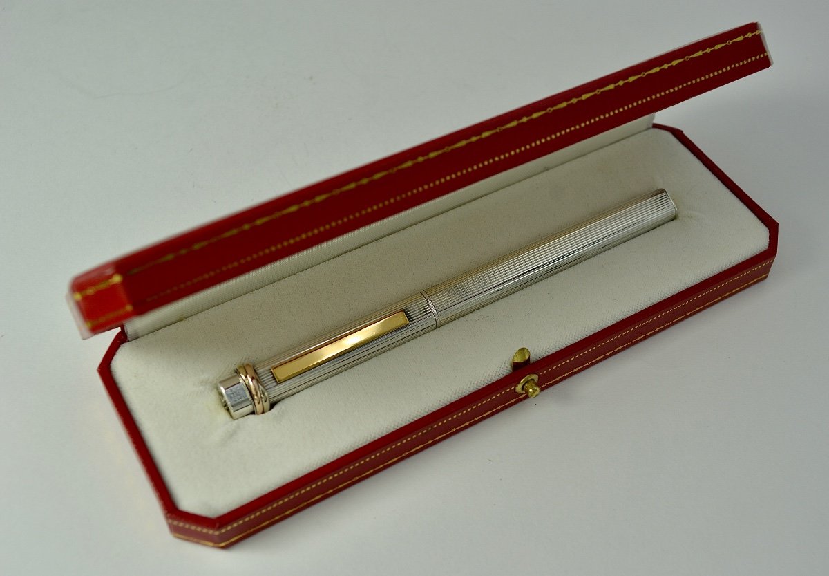 Cartier. Silver Ballpoint Pen. France 20th Century -photo-3