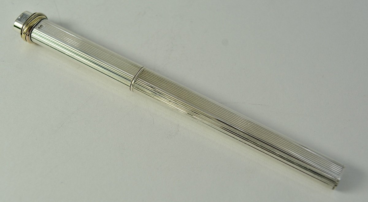 Cartier. Silver Ballpoint Pen. France 20th Century -photo-4