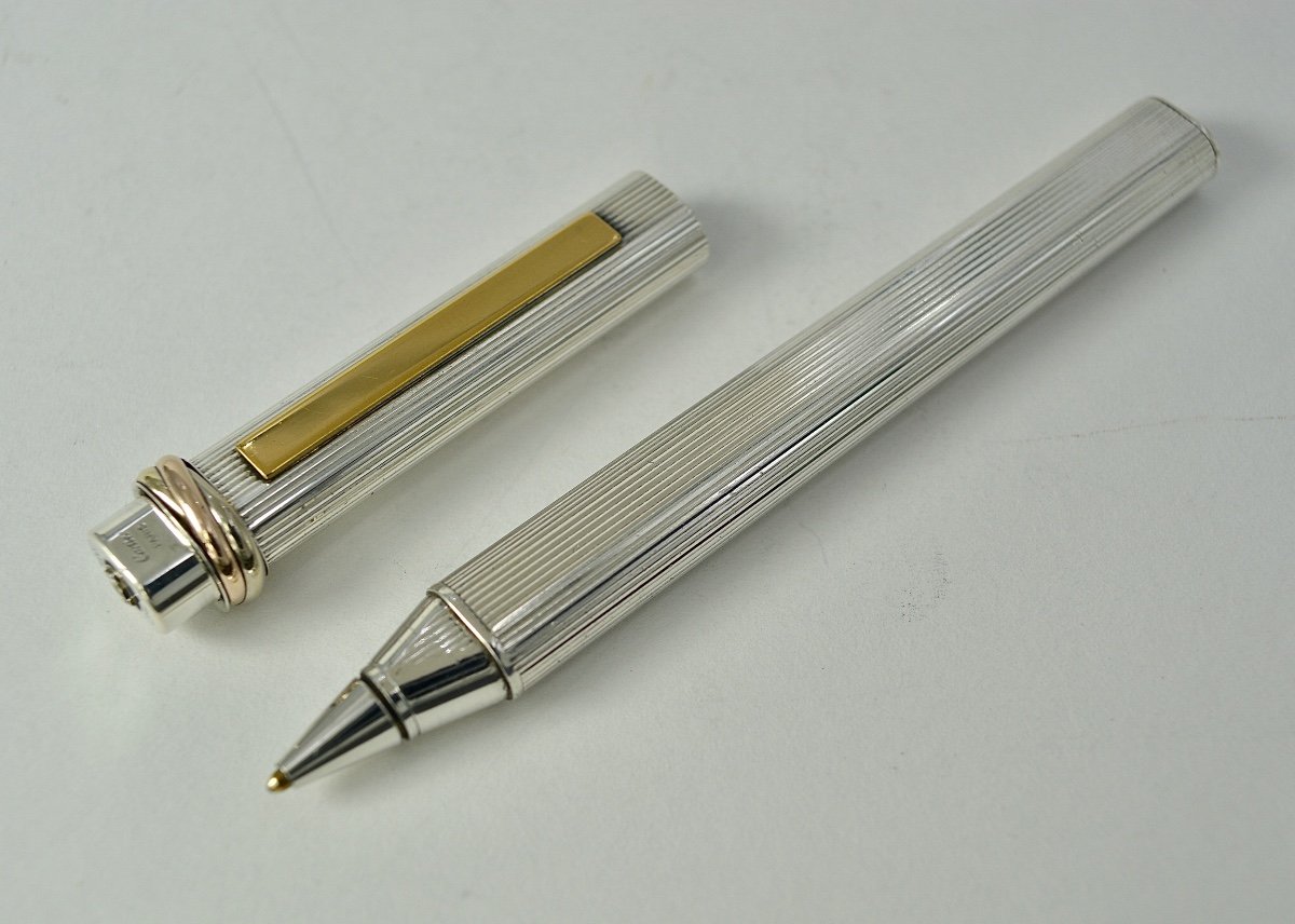 Cartier. Silver Ballpoint Pen. France 20th Century -photo-1