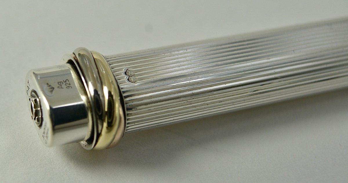 Cartier. Silver Ballpoint Pen. France 20th Century -photo-5