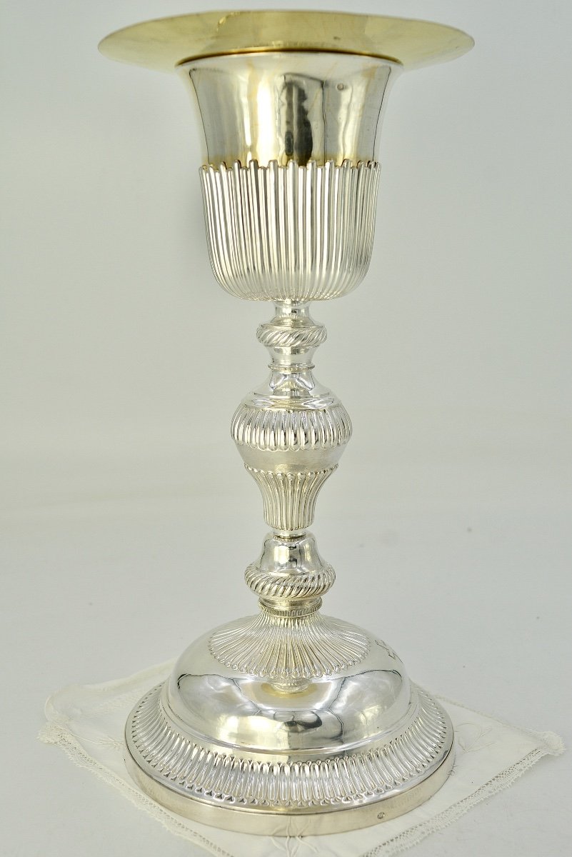 Chalice And Paten In Silver And Silver Gilt, France Circa 1827, By Favier Orfèvres -photo-3