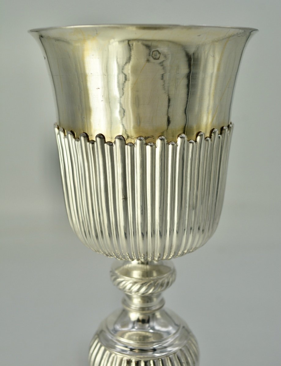 Chalice And Paten In Silver And Silver Gilt, France Circa 1827, By Favier Orfèvres -photo-8