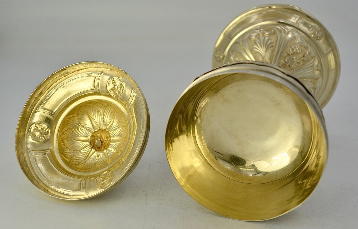 Silver Gilt Ciborium, France Circa 1940, By Favier Frères Orfèvres -photo-2