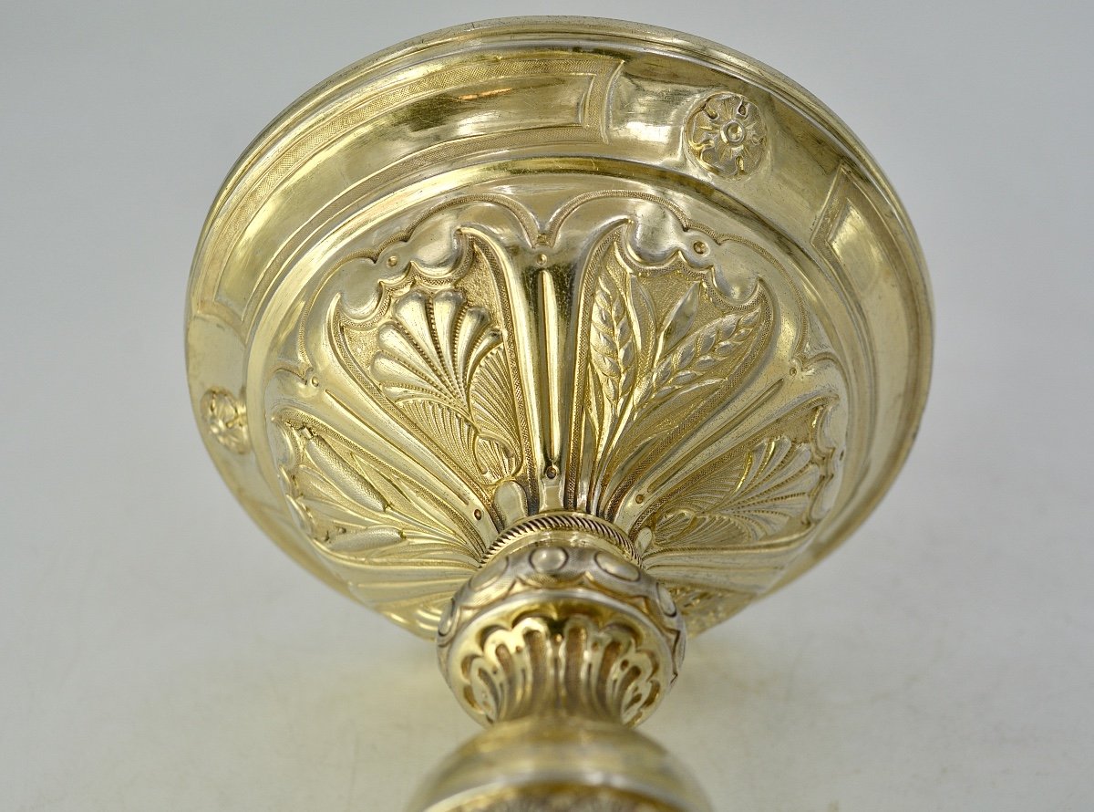 Silver Gilt Ciborium, France Circa 1940, By Favier Frères Orfèvres -photo-5