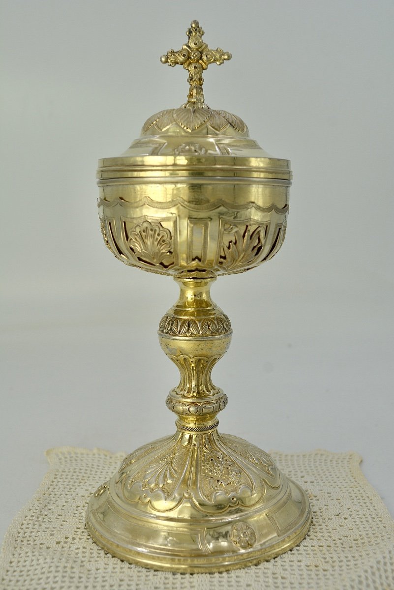 Silver Gilt Ciborium, France Circa 1940, By Favier Frères Orfèvres 