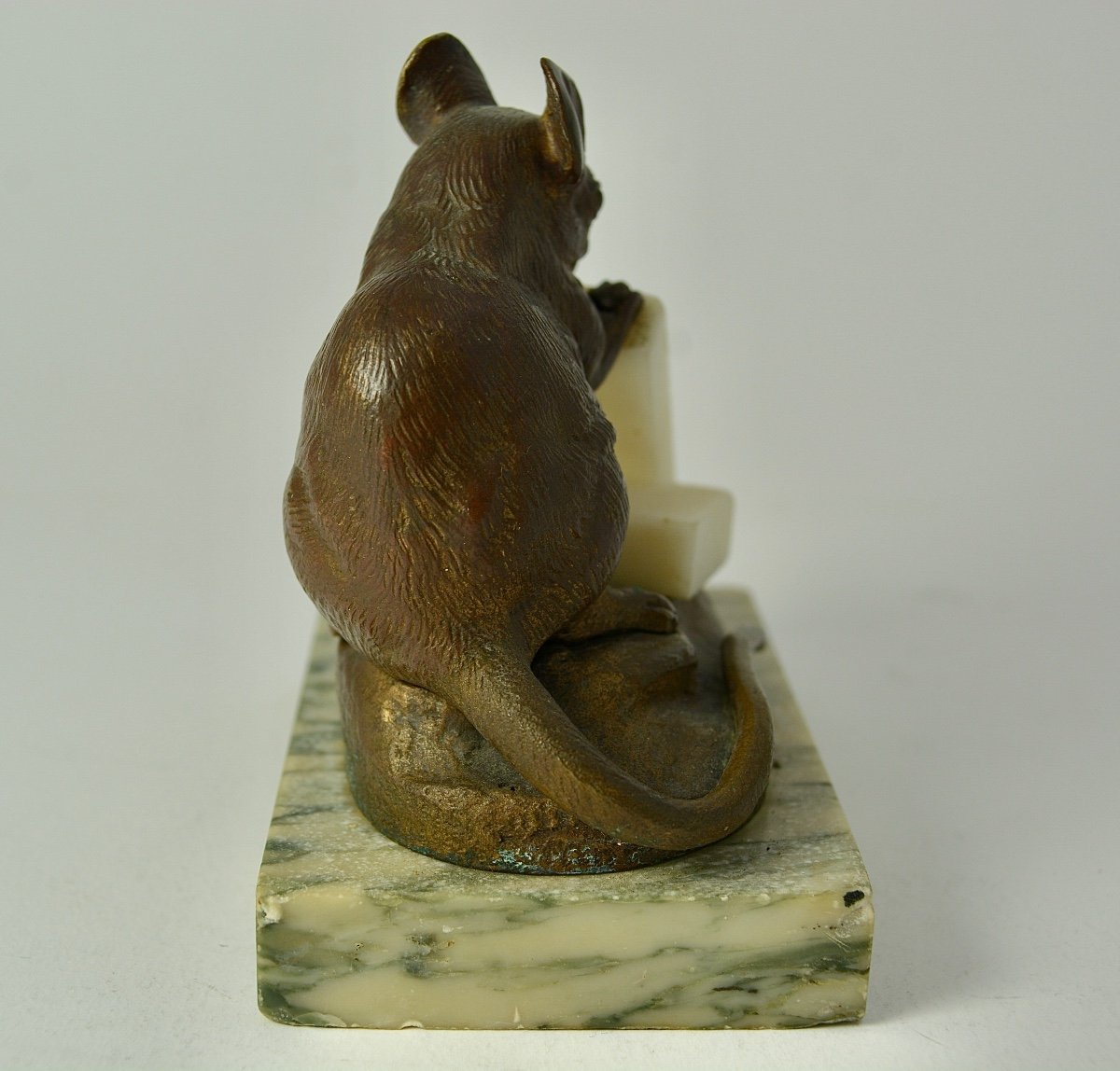 Masson, Bronze "mouse With Two Sugar Cubes" Circa 1900-photo-1