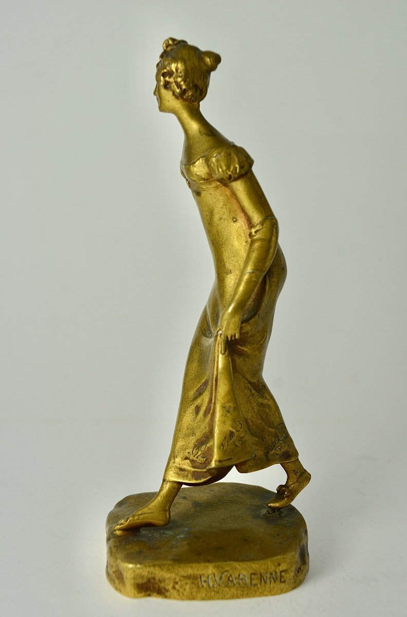 Varenne Henri Sculpteur. Bronze " La Parisienne De 1810" -photo-4