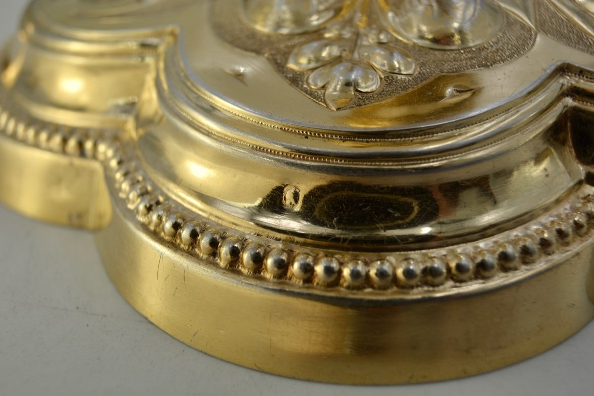 Chalice And Paten In Gilded Silver. France Circa 1870-photo-8