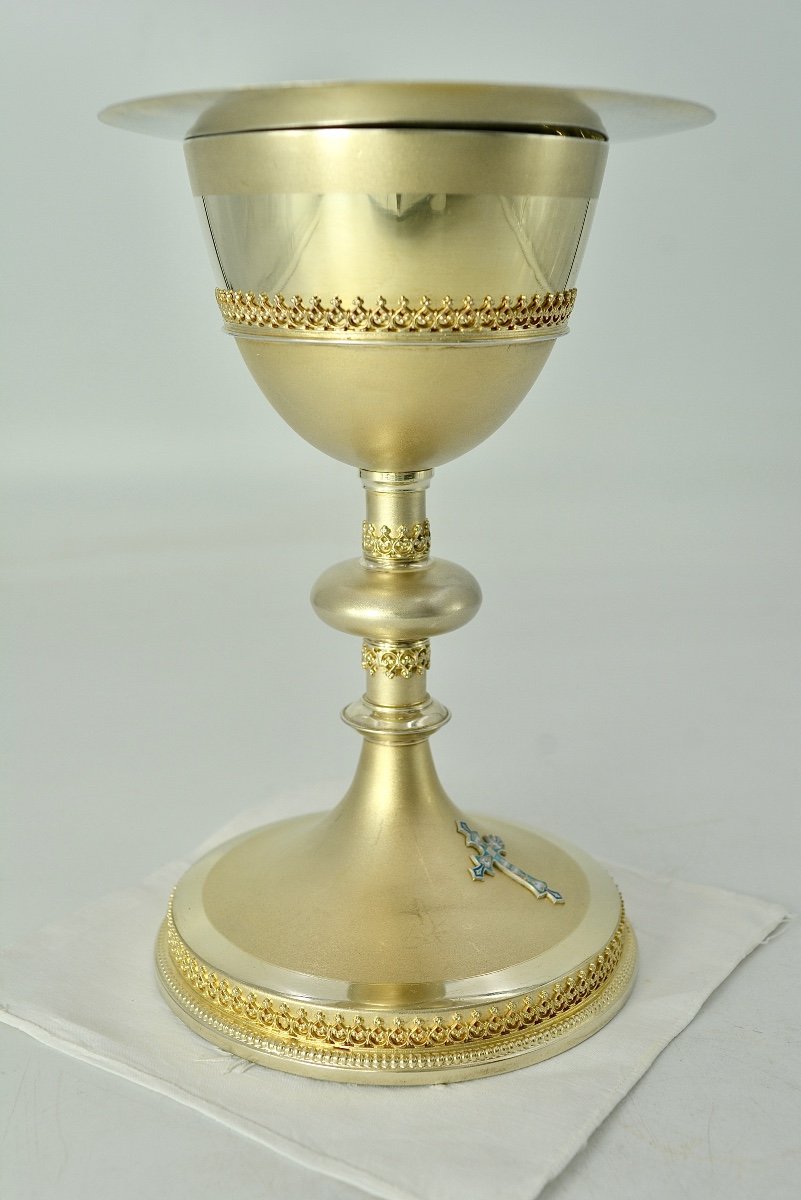 Silver Gilt Chalice, France 19th Century By Demarquet Frères Goldsmith -photo-3