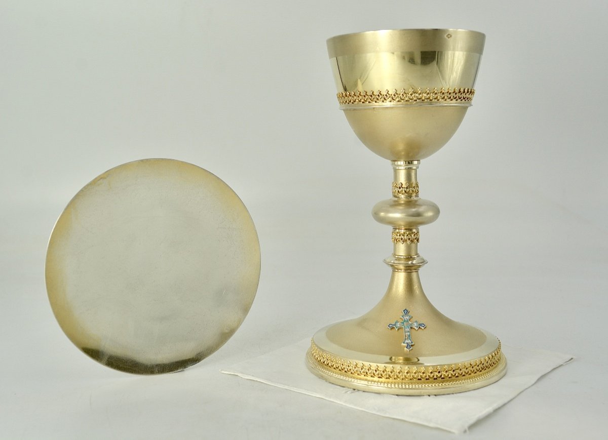 Silver Gilt Chalice, France 19th Century By Demarquet Frères Goldsmith 