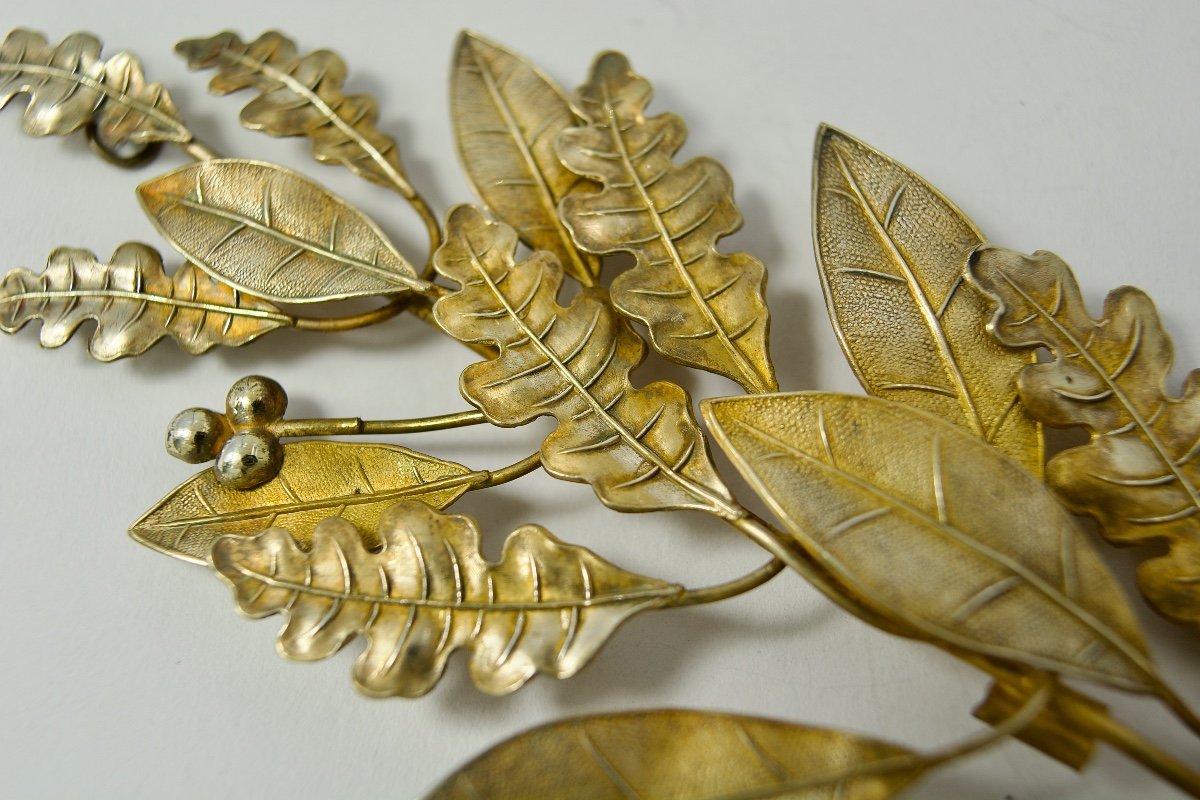 Gilded Silver Decoration. France Circa 1900, Set Of Three Branches -photo-7