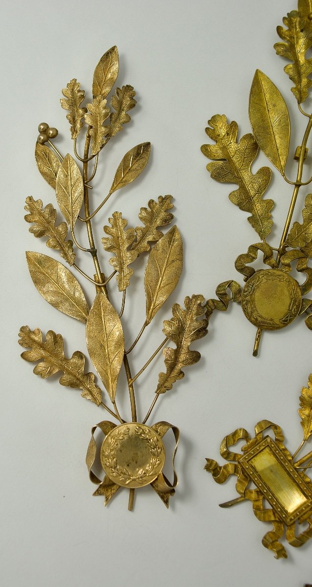 Gilt Silver Decorations, France Circa 1900, 4 Pieces. -photo-2