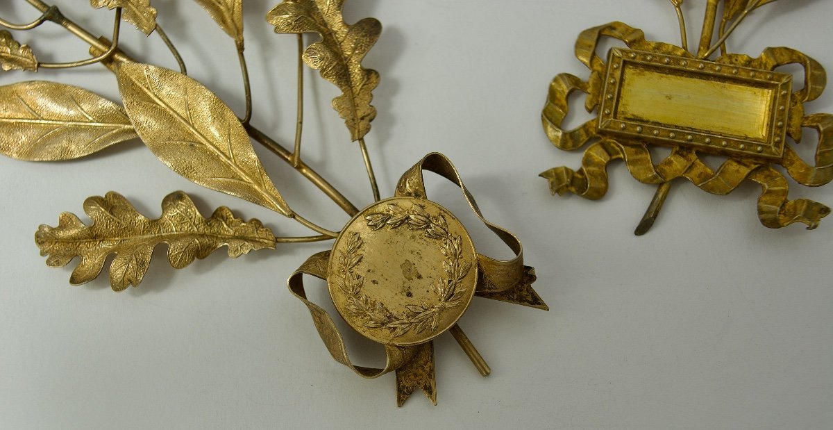 Gilt Silver Decorations, France Circa 1900, 4 Pieces. -photo-3