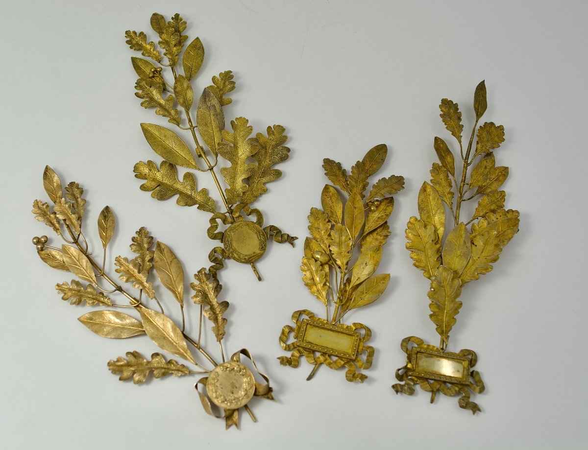 Gilt Silver Decorations, France Circa 1900, 4 Pieces. 