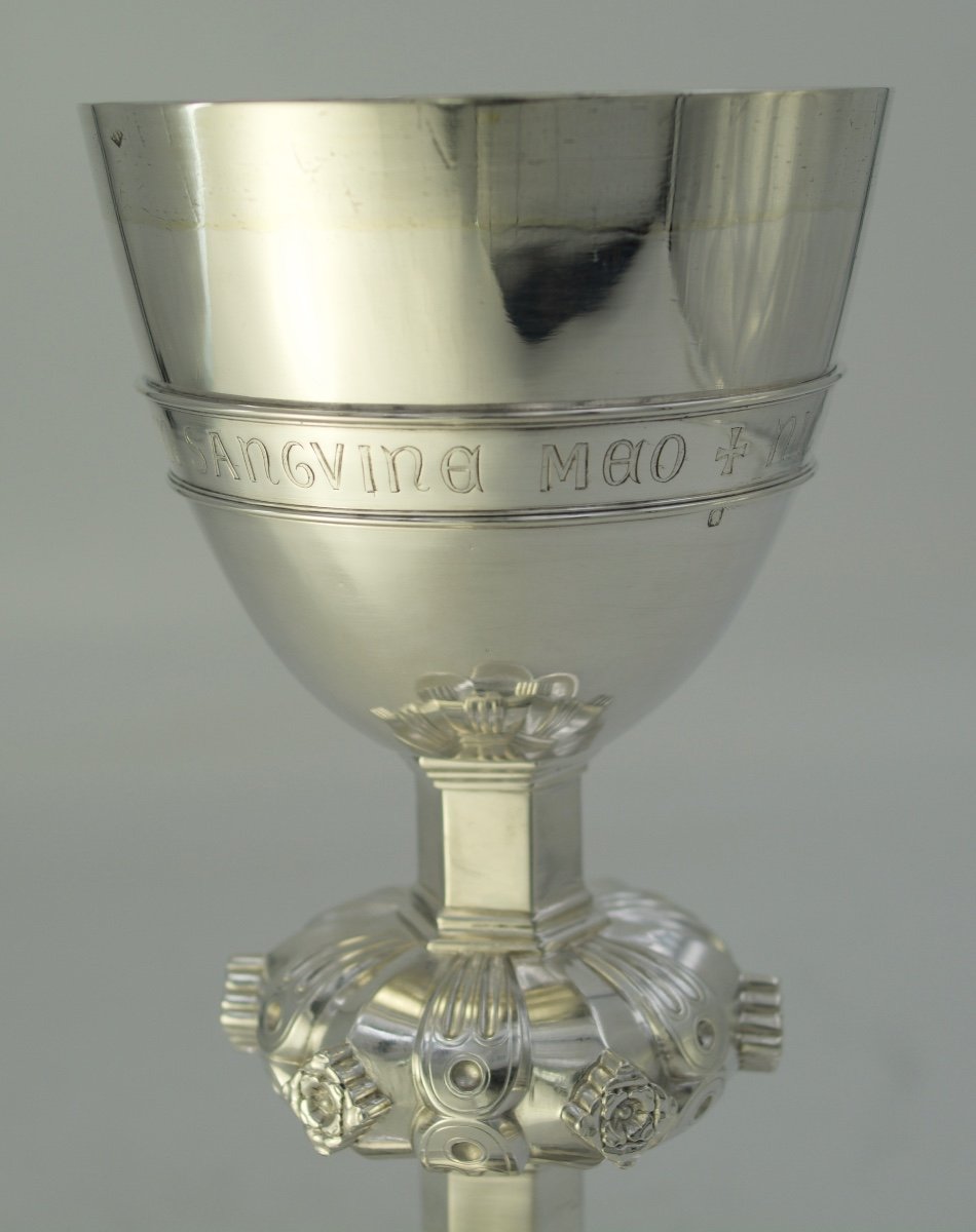 Chalice And Its Paten In Silver, France Circa 1850 By Louis Bachelet Goldsmith -photo-8