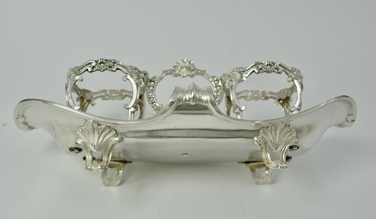 Condiment Set / Double Salt Shaker Silver France 19th Century -photo-3