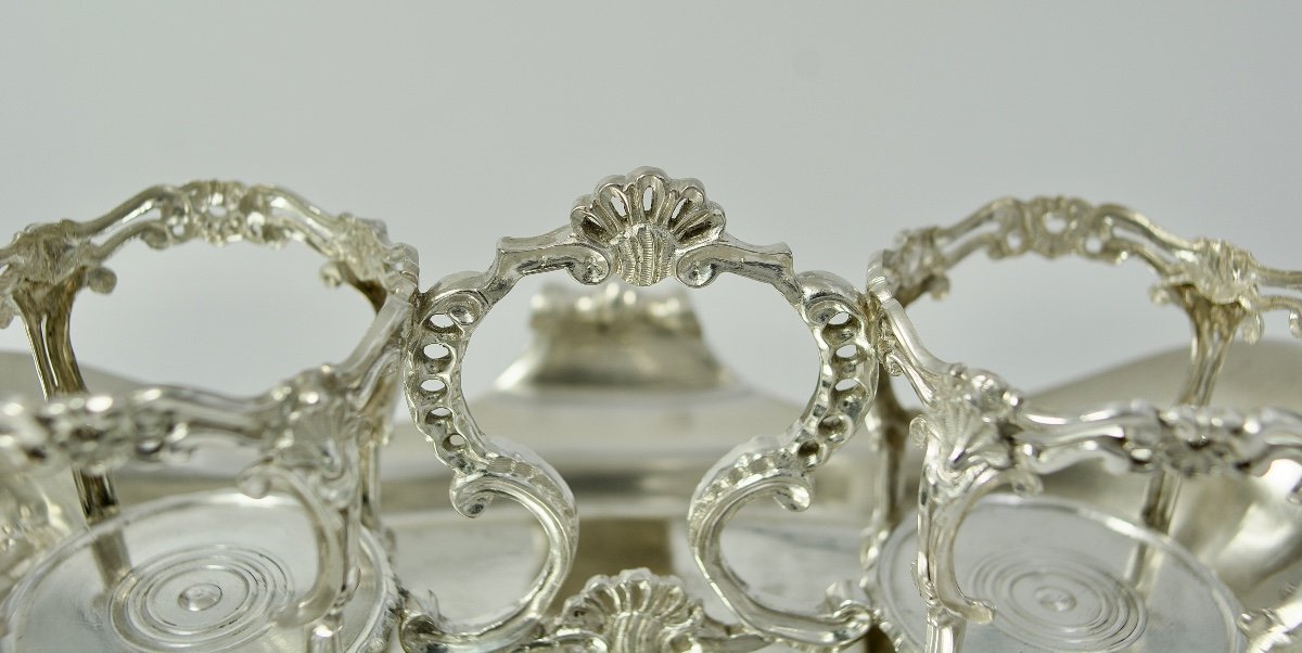 Condiment Set / Double Salt Shaker Silver France 19th Century -photo-4