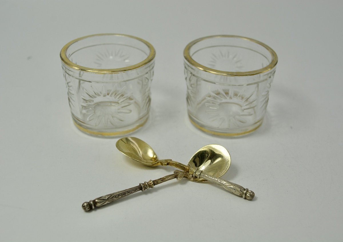 Condiment Set / Double Salt Shaker Silver France 19th Century -photo-7