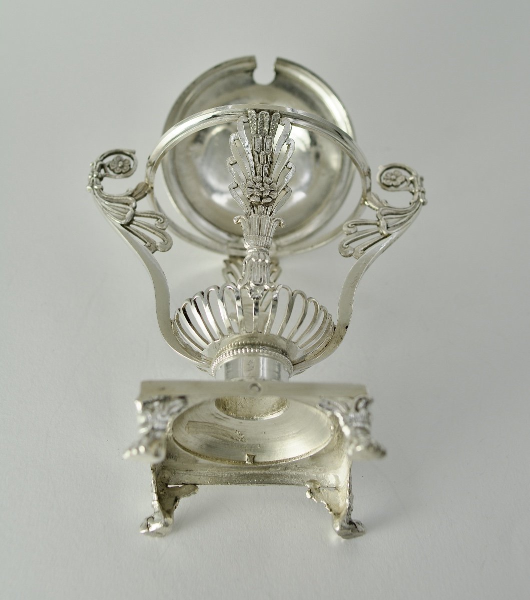 Moutardier En Argent Et Cristal, France 1809-1819-photo-2