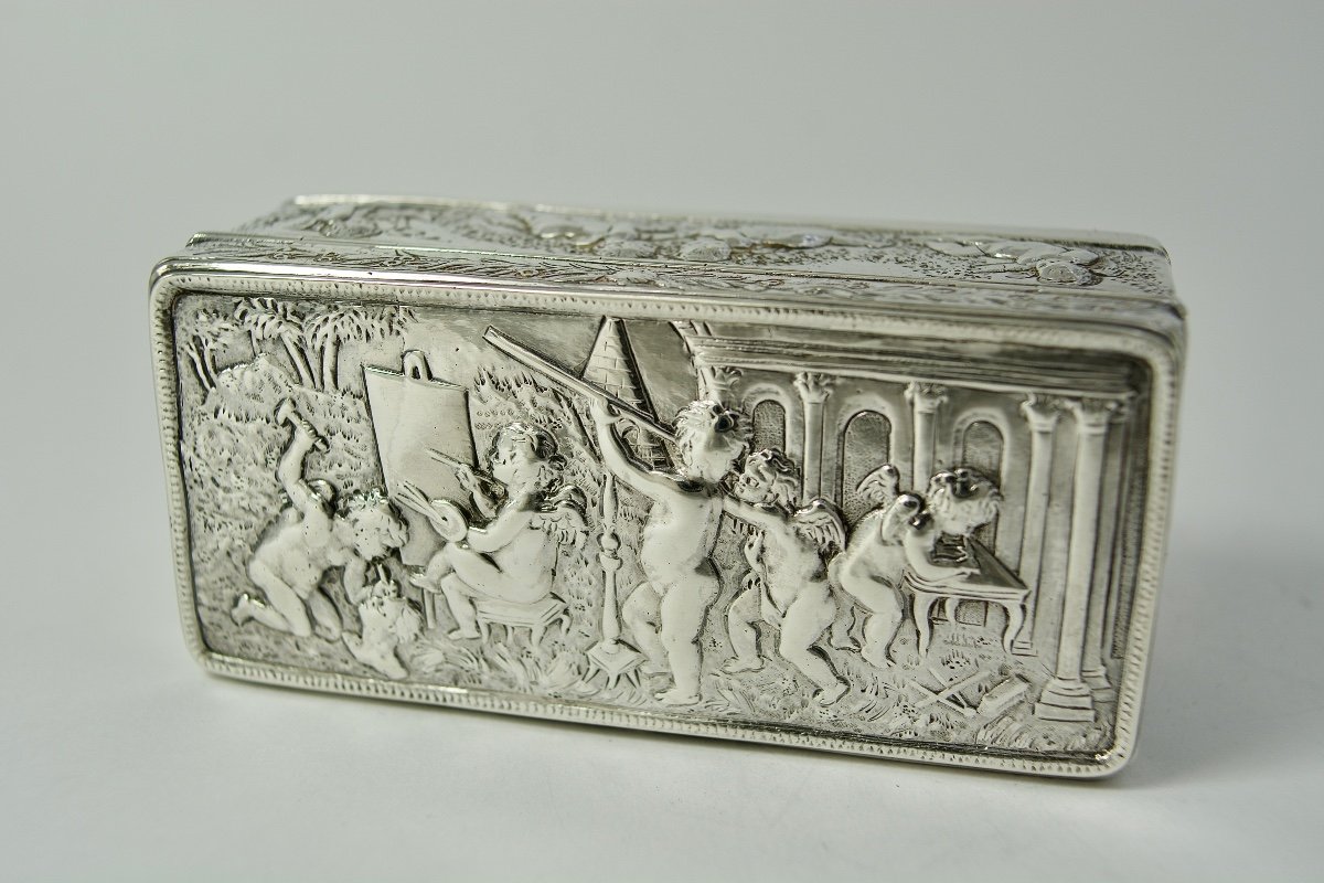 Silver Box, Putti Scenes, 19th Century -photo-2