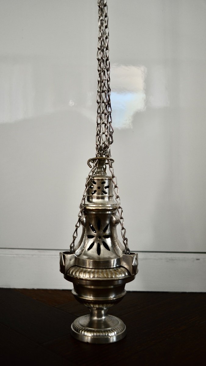 Silver-plated Bronze Incense Burner, France, 19th Century -photo-1