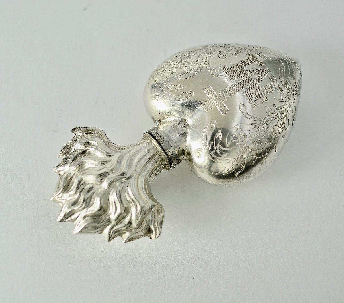 Ex-voto, "coeur De Marie" Flacon En Argent XIXe Siecle -photo-1