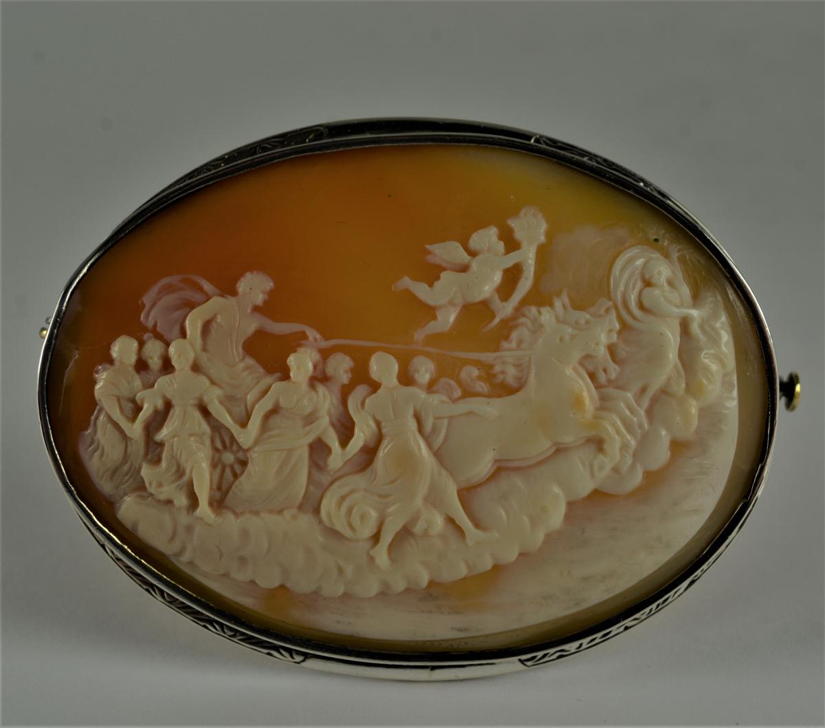 Large Cameo On Seashell XIX Century-photo-6