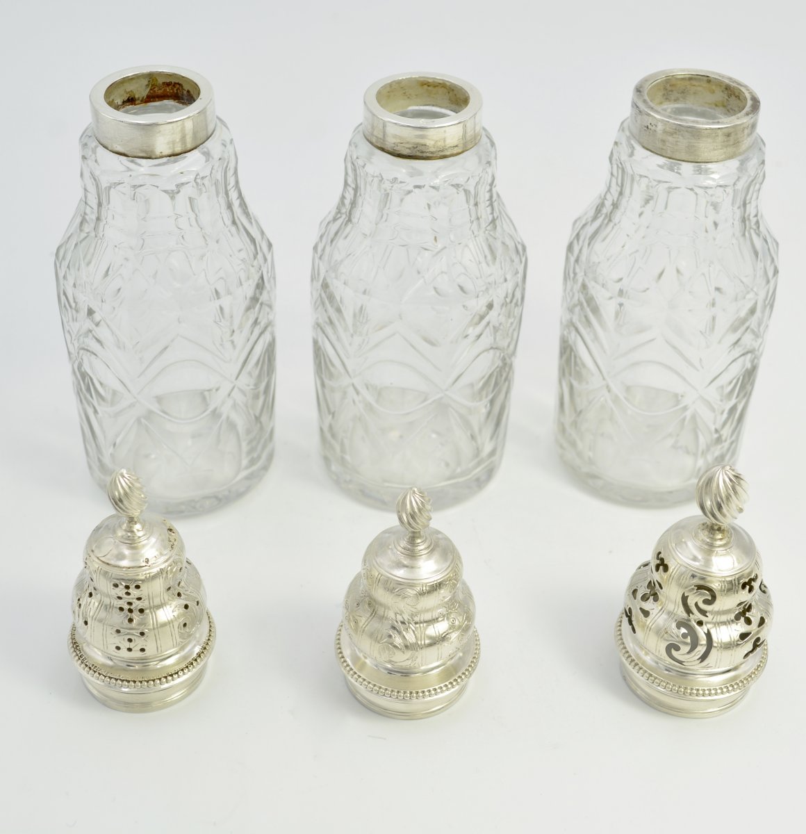 George III Silver Cruet Set, 1777 London -photo-4