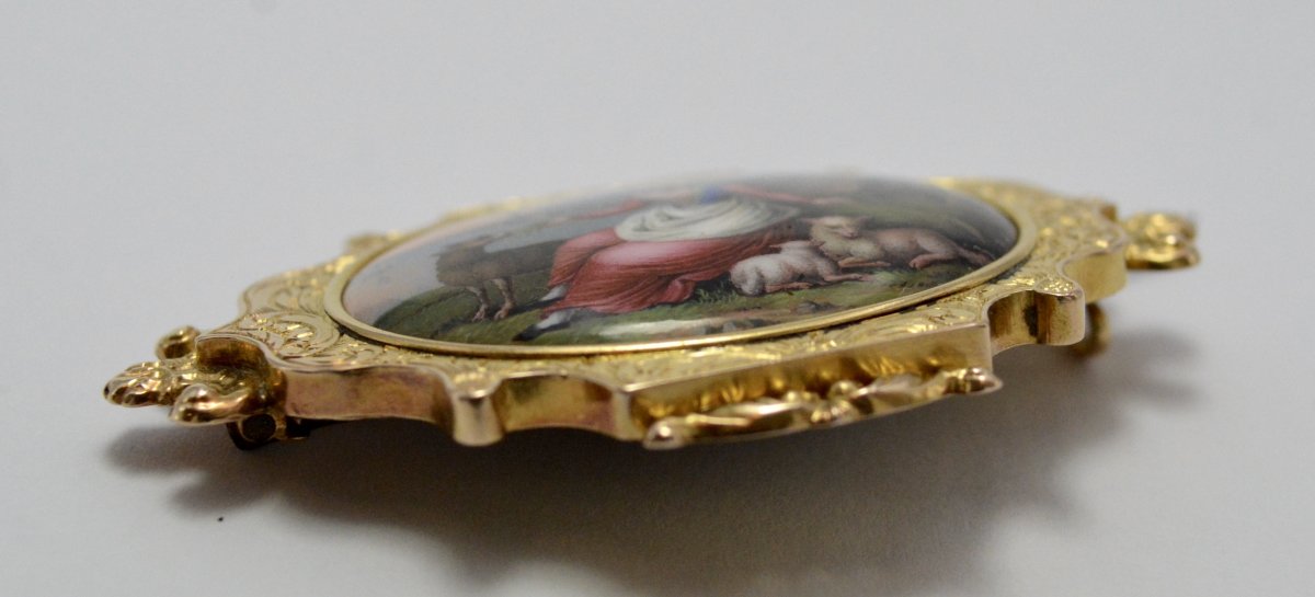 Broche En Or, Miniature,  France Vers 1809-1819-photo-4