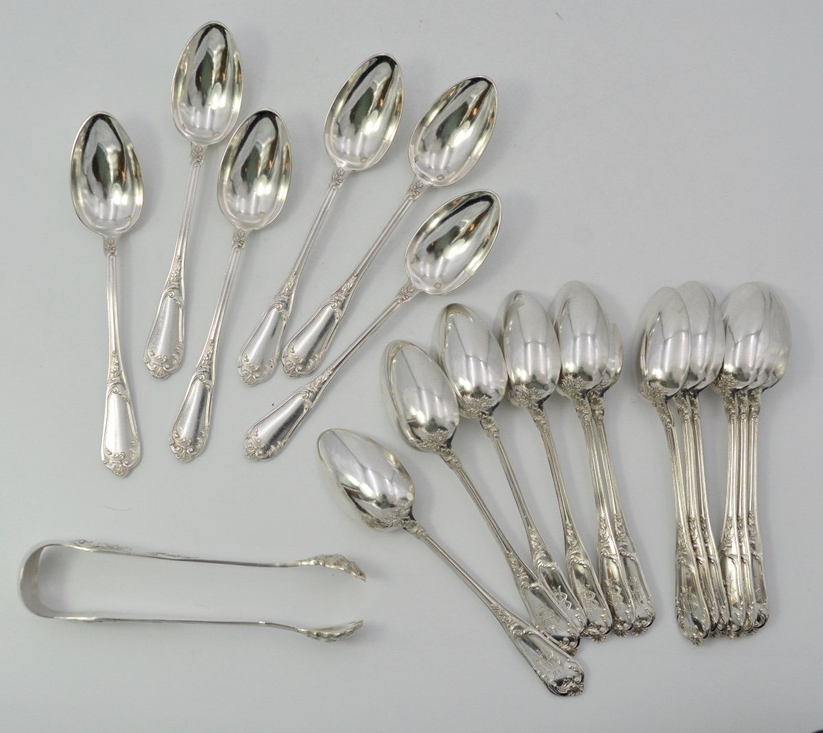 Coffee Spoons Set Of 18 Silver France Circa 1850-photo-1