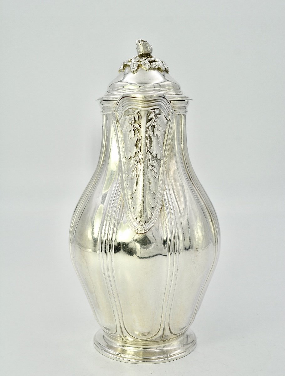 Baluster Jug In Silver France Around 1900-photo-2