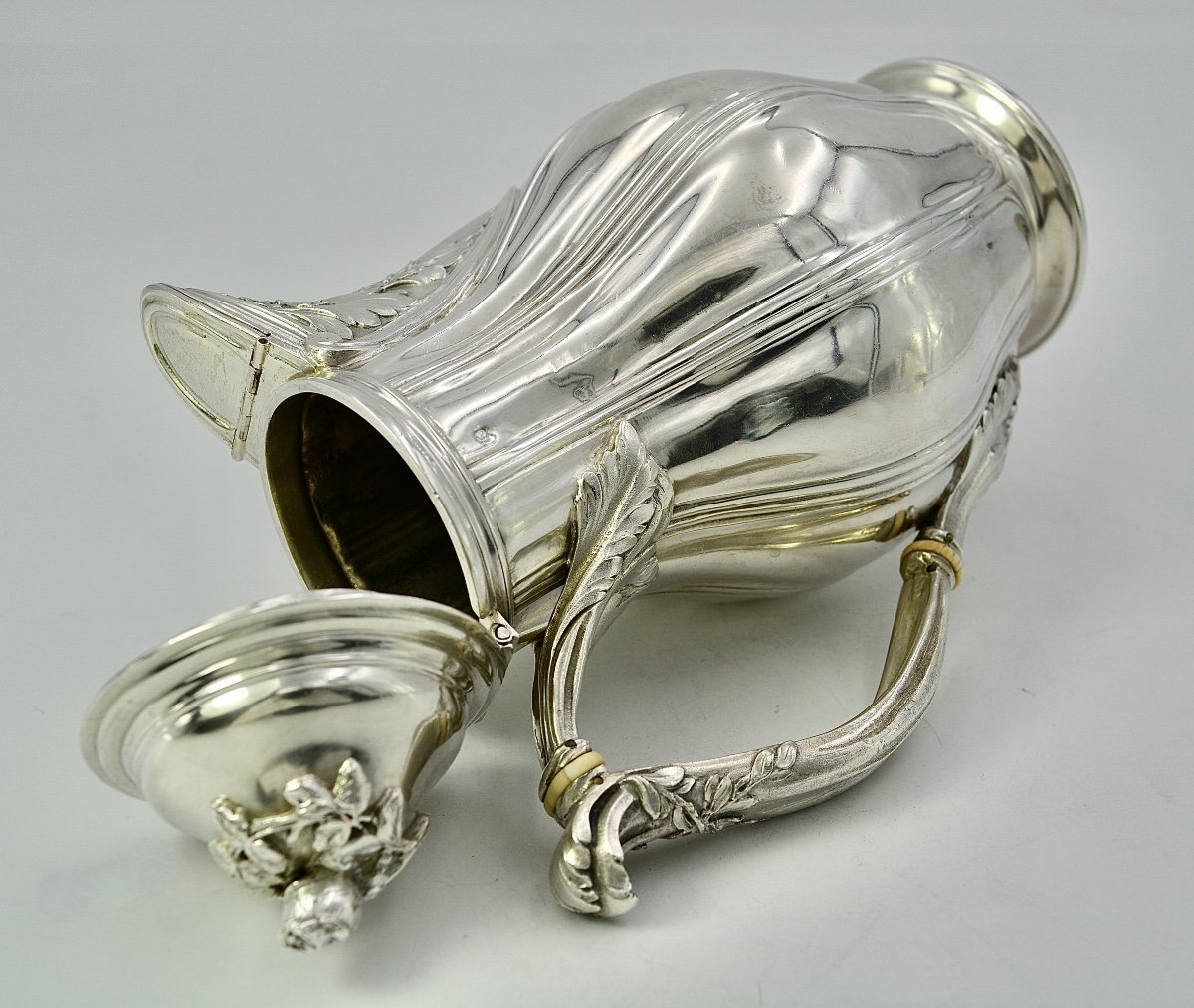 Baluster Jug In Silver France Around 1900-photo-6