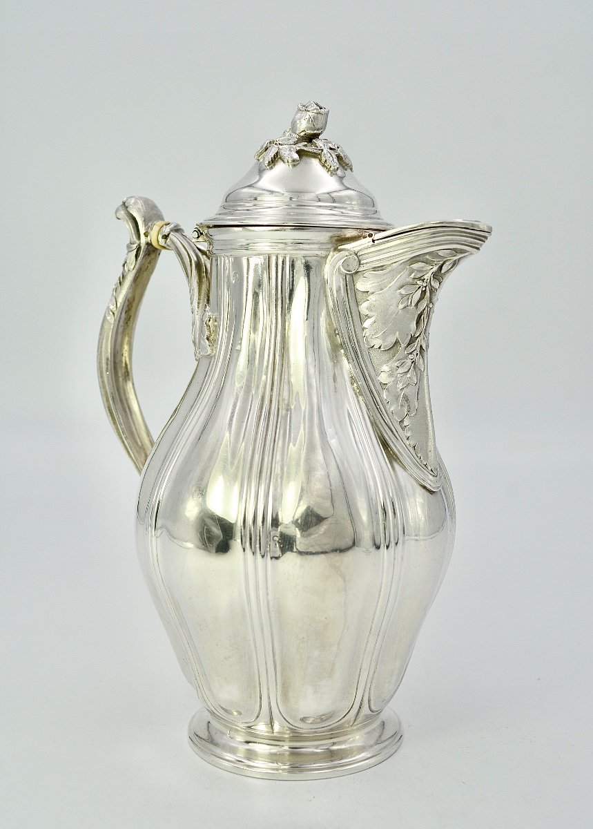 Baluster Jug In Silver France Around 1900