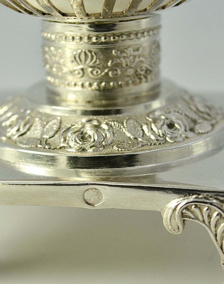 Silver And Glass Salt Shaker, Paris Circa 1809-1819-photo-5