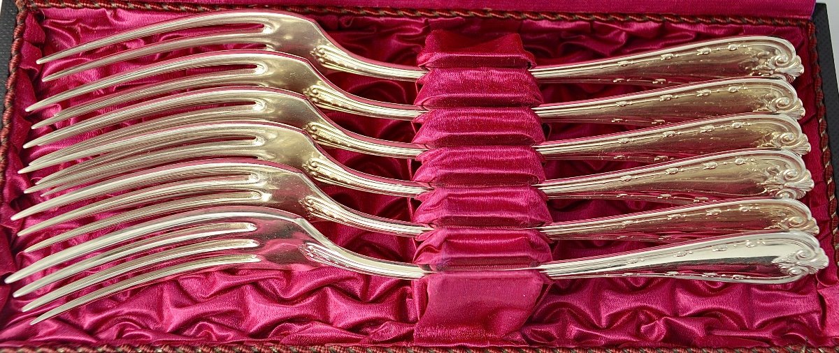 Cutlery Set 6 Cutlery / Art Nouveau German Work Circa 1900-photo-3