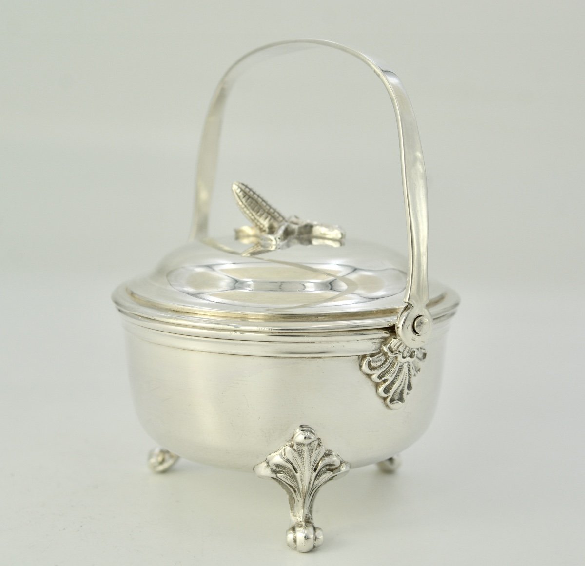 Silver Covered Pot France Circa 1900-photo-2