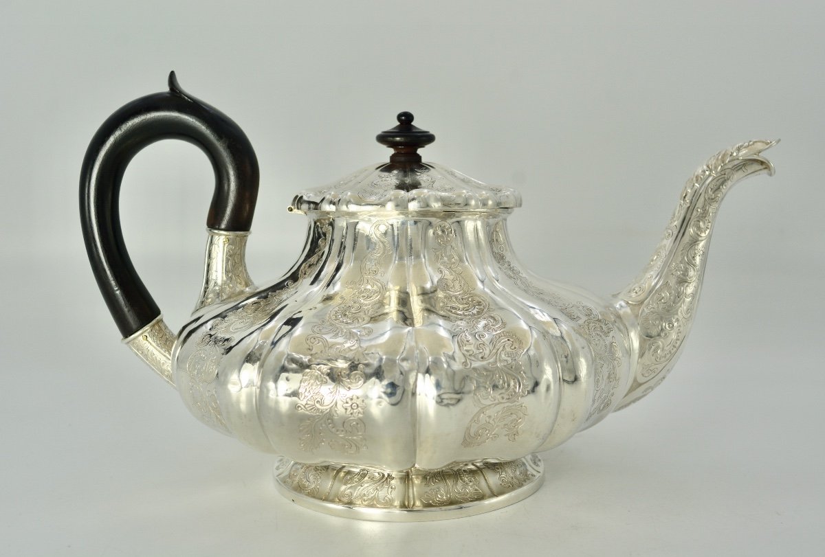 Anton Michelsen (1809-1877) Silver Teapot Copenhagen Denmark Circa 1844-photo-2