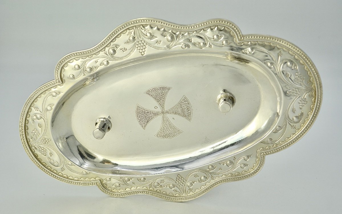 Cruets And Their Tray In Silver, France Around 1850 By Favier Orfèvre-photo-2