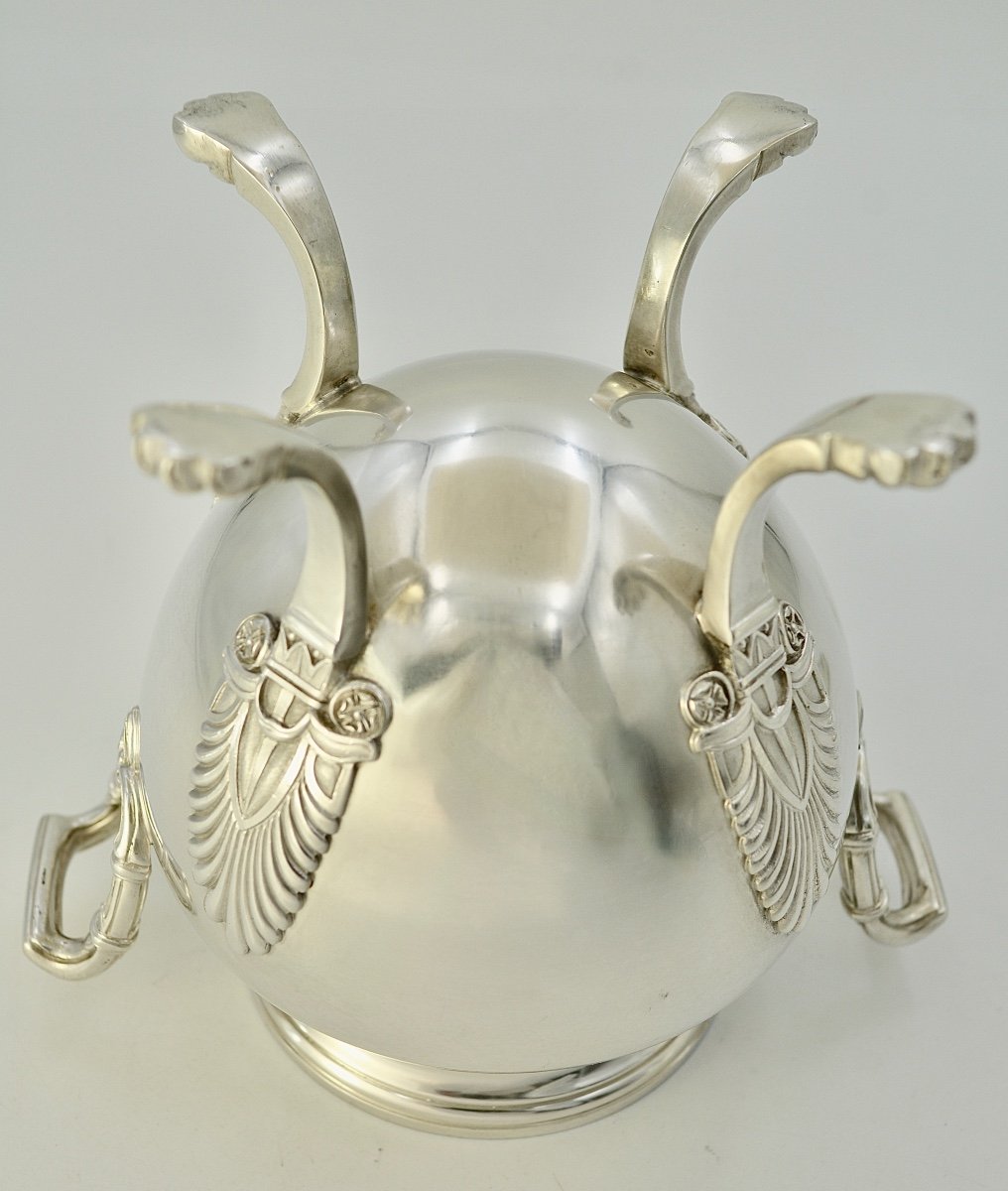 Jam / Sugar Pot In Silver France Circa 1900, Empire Style-photo-1