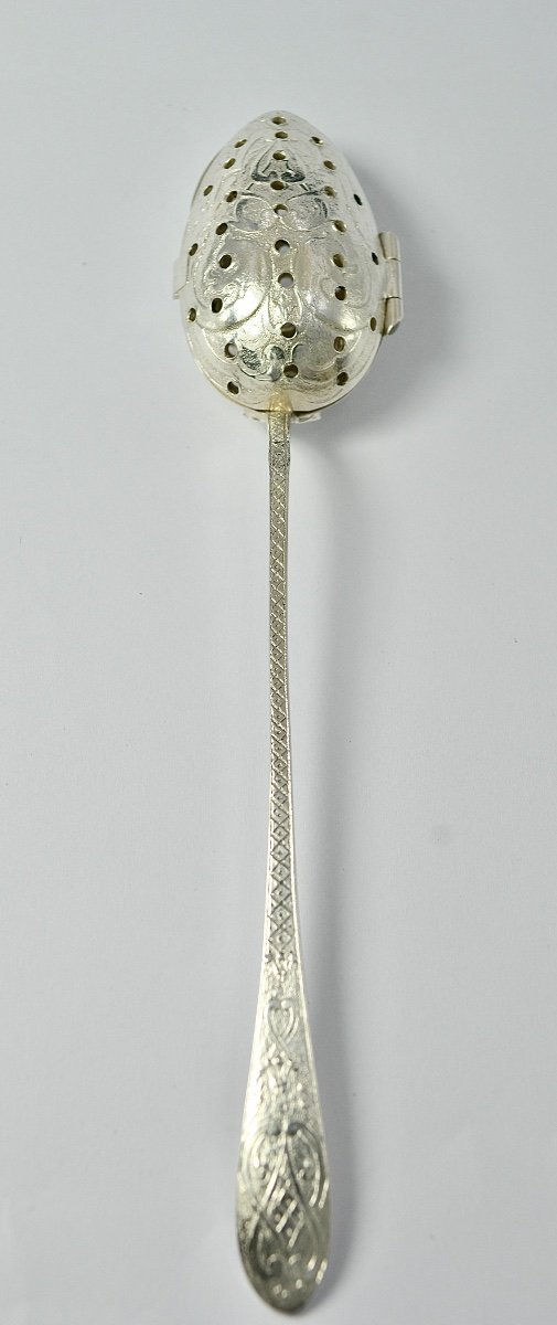 System Tea Spoon In Silver France Nineteenth Century-photo-2