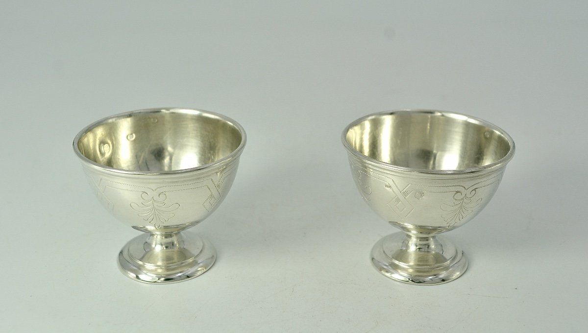 Paire De Salières Argent Autriche Vers 1900