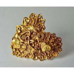 Brooch In Golden Metal, Christian Lacroix France
