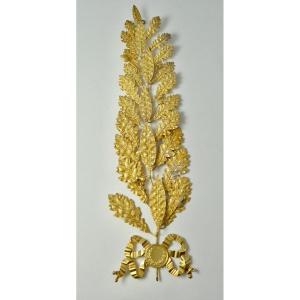 Decoration / Branch In Gilded Silver France Circa 1900