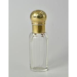 Flacon A Parfum Pour  Voyage, Cristal Argent France Vers 1900, Par Keller Orfèvre 